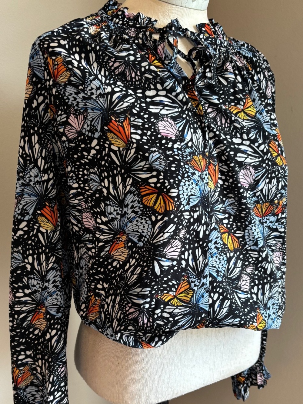 Monarch Butterfly print blouse